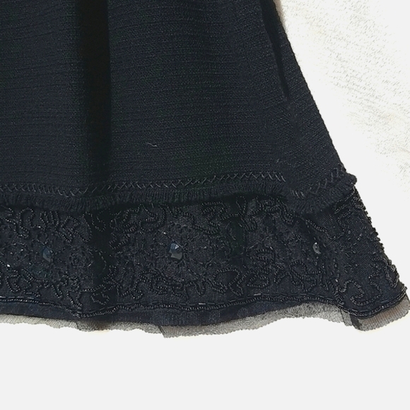 ELIE TAHARI Dorian Beaded Black Wool Skirt - NWT - Picture 7 of 8
